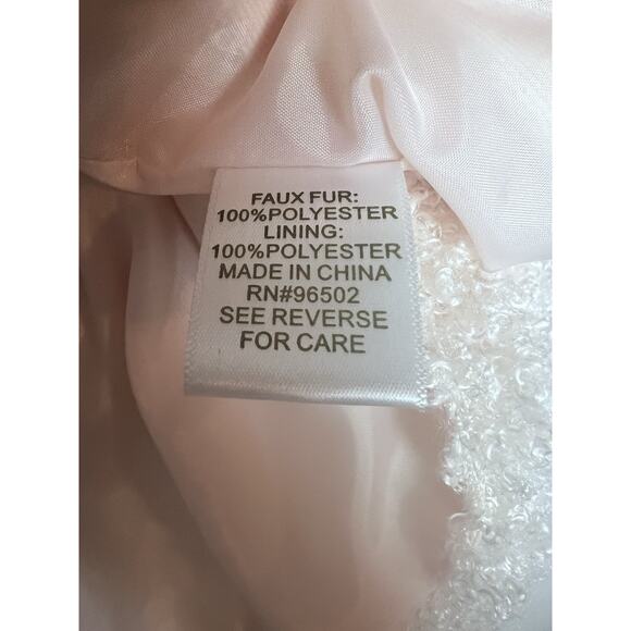 Krazy Kat Women's Light Pink Faux Curly Lamb Fur Vest Open Front Size Large - Picture 5 of 6